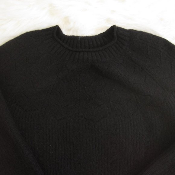 Talbots Women's Black Crew Neck Sweater Size L Wool Alpaca Blend Super Soft - Picture 5 of 7